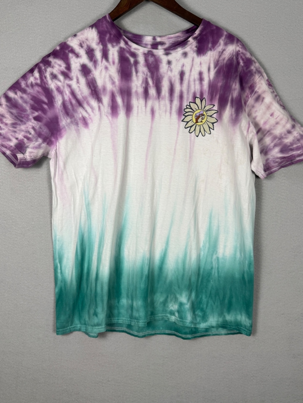 Buc-ee's Men's XL Tie-Dye Graphic T-Shirt Purple Green